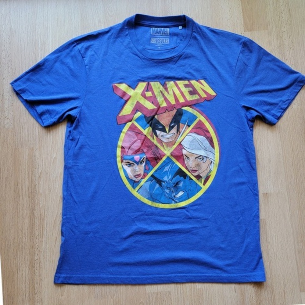RSVLTS Marvel X-Men Graphic T-Shirt Mens Medium Blue Wolverine Storm Beast Tee